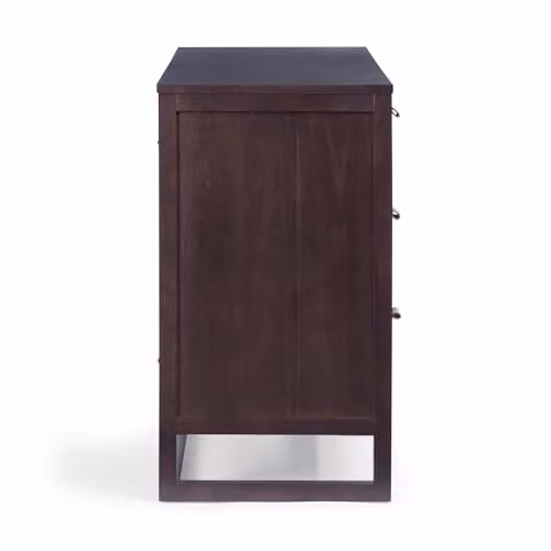 Teamson Home Hatteras 6 Drawer Mocha Wood Dresser with Rattan Panels and Acacia Veneer, W: 140 cm, D: 45.72 cm, H: 81.28 cm – 8