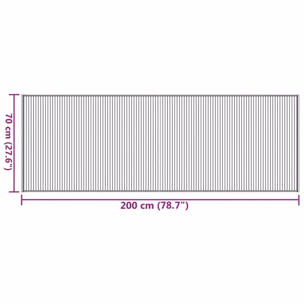 Berkfield Home Rectangular Striped Bamboo Rug in Grey, W/D: 70 x 200 cm – 4
