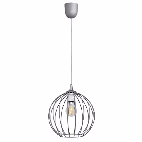 Netlighting Helam Mercure Wire Frame Pendant Ceiling Light in Grey, Diameter: 24 cm