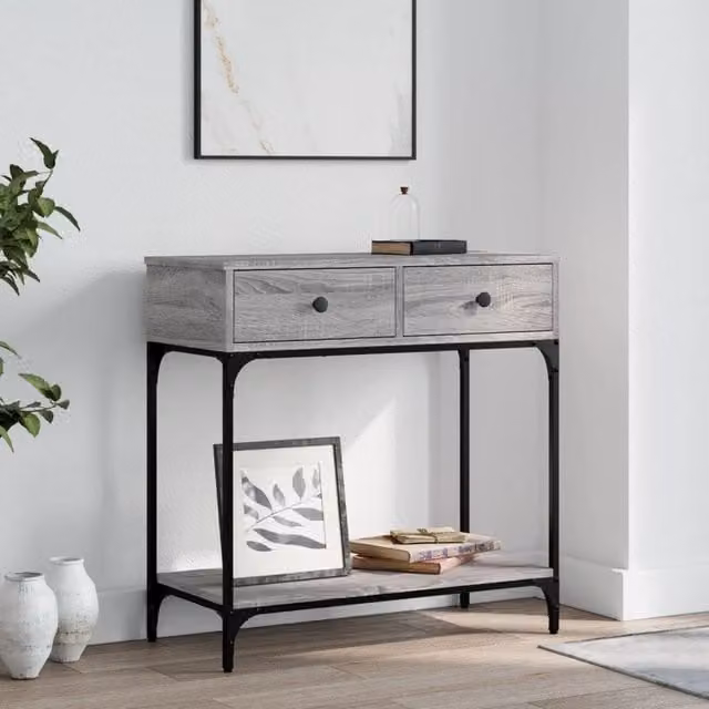 Berkfield Home Grey Sonoma Console Table, W/D/H: 75 x 34.5 x 75 cm