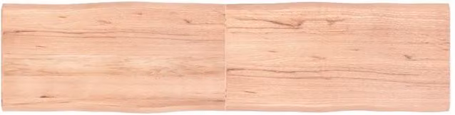 Berkfield Home Light Brown Live Edge Treated Solid Wood Table Top Countertop W: 160 cm, D: 40 cm, H: 2-4 cm