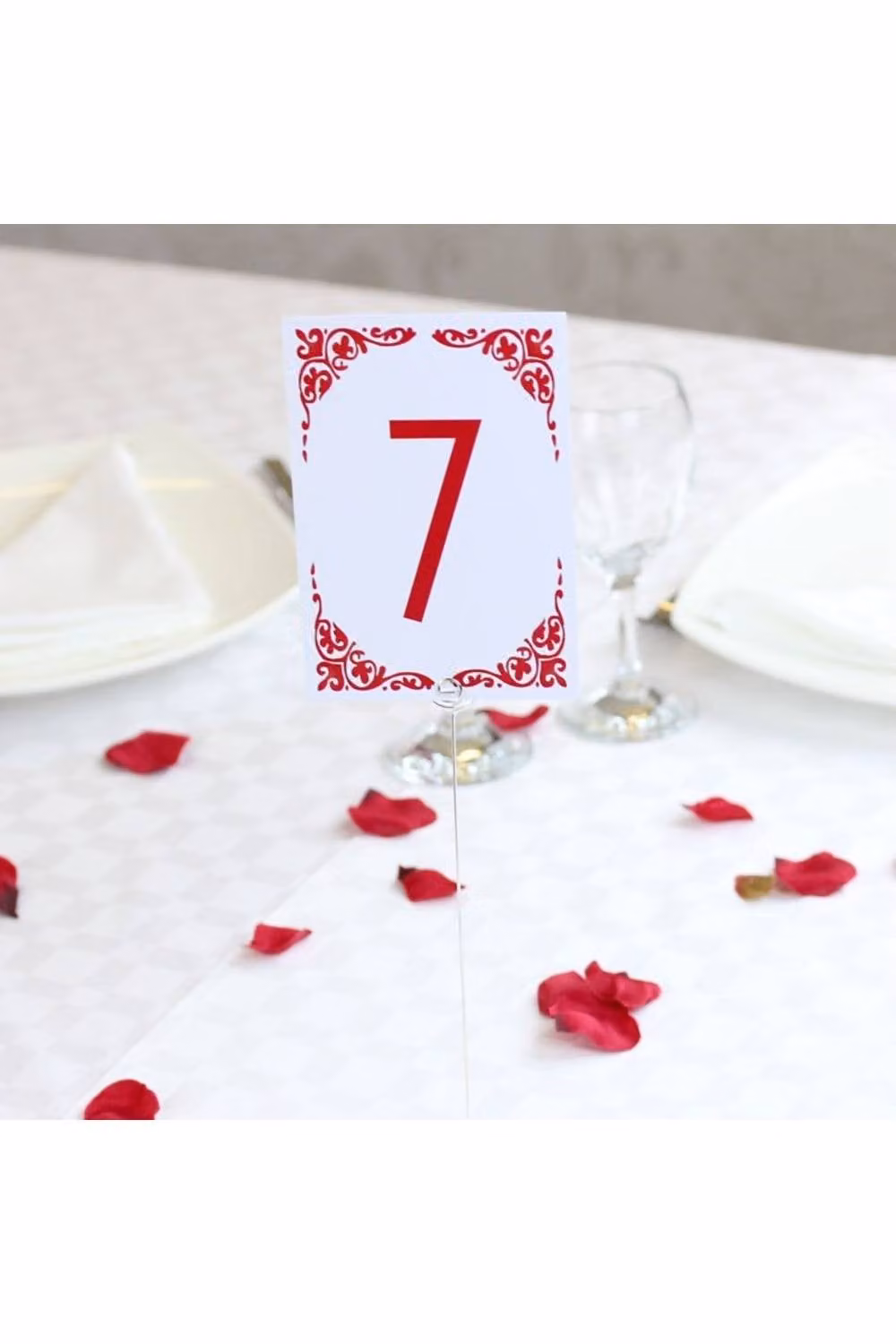 KDMD Red Vintage Laminated Table Numbers, 72 Cards
