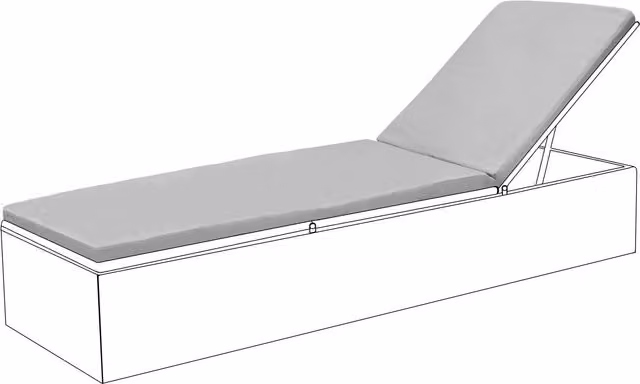 Gardenista Grey Rectangular Outdoor Sun Lounger Cushion with Water Repellent Fabric