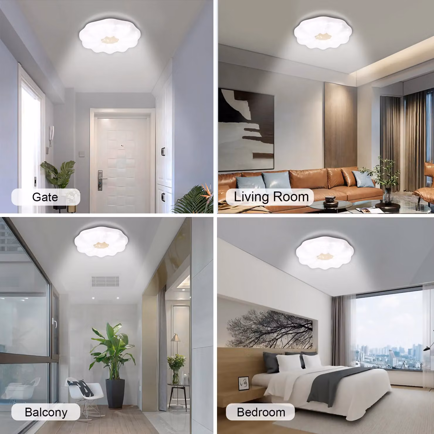 ExtraStar 24W LED Floral Shape Ceiling Light, 2500 Lumen, 6500K Cool White, White – 3