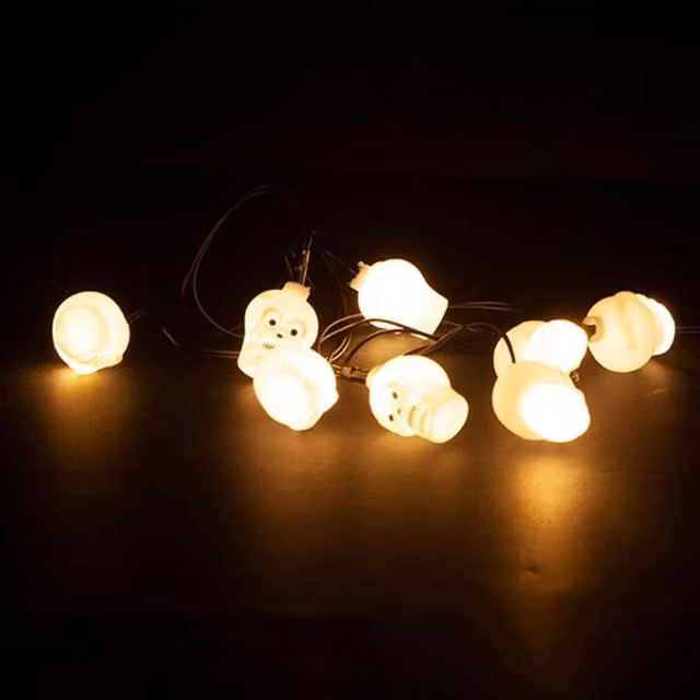 VFM e-Store Halloween LED Skull Lights, Set of 8, White – 1