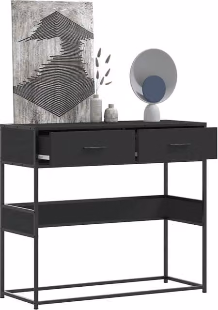 Berkfield Home Black Scandinavian Console Table W/D/H: 90 x 35 x 80 cm – 1