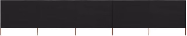 Berkfield Home 5-Panel Fabric Wind Screen, Black, W: 600 cm, H: 160 cm – 1