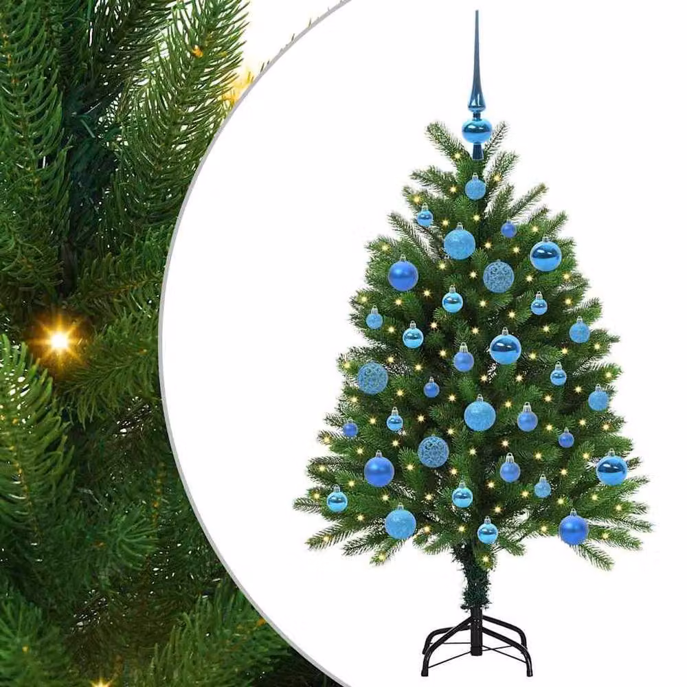 Berkfield Home Realistic Green PE Christmas Tree with 150 LEDs and Stand, Height: 120 cm – 3