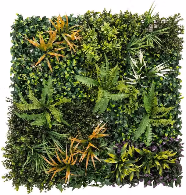 Outsunny Artificial Grass Wall Panels in Green, W x H: 100 x 100 cm