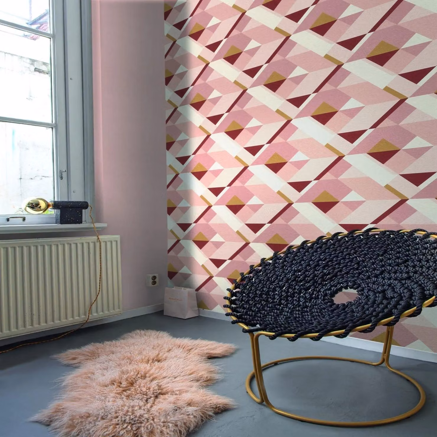 Rasch Tubes Geometric Pink Abstract Non Woven Wallpaper – 4