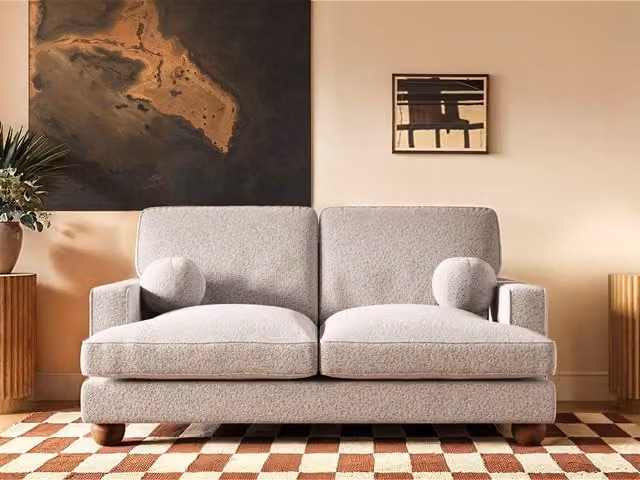 Solace+Co Addison 2 Seater Boucle Sofa in Beige – 1