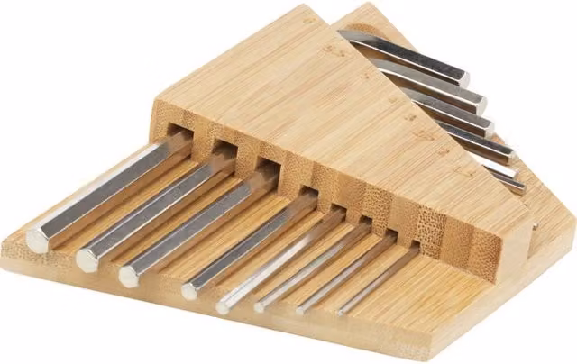 STAC 8-Piece Steel Hex Key Set in Silver and Sand
