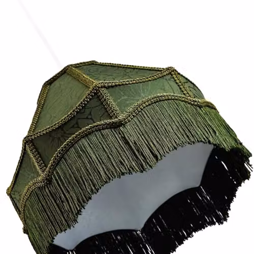 Happy Homewares Classic Forest Green Floral Jacquard Victorian Empire Lampshade, W: 30 cm, H: 19 cm – 4