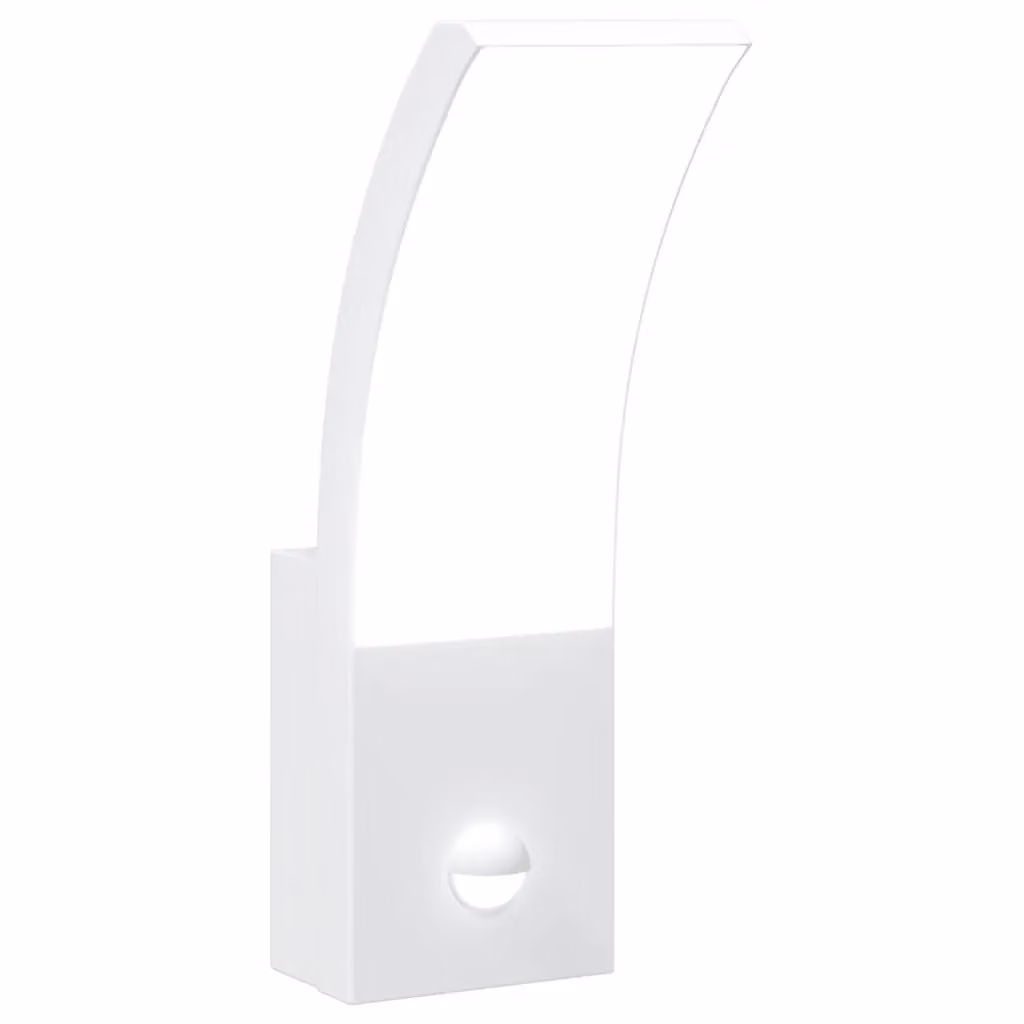 Berkfield Home Modern Outdoor LED Wall Light with Motion Sensor in White Die-cast Aluminium – 2