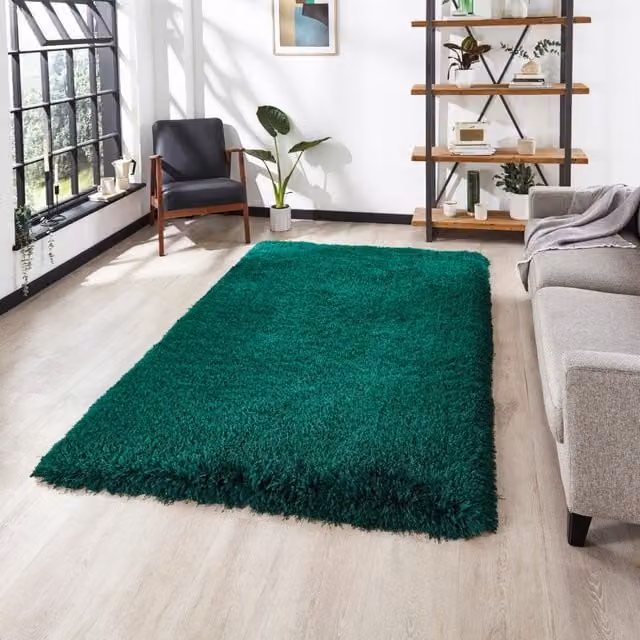 The Rug Shop UK Modern Hand Tufted Green Rectangular Area Rug W: 150 cm, L: 230 cm – 1