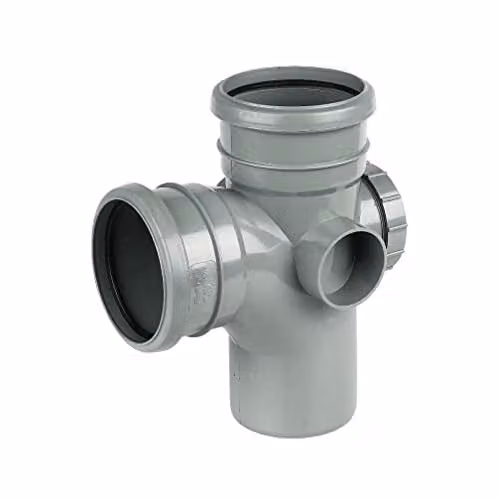 FloPlast 110mm Soil Ring Seal 92.5 Degree Access Branch, Grey