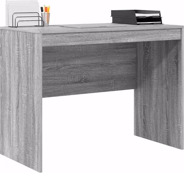Berkfield Home Elegant Writing Desk in Grey MDF, W/D/H: 100 x 50 x 76 cm – 1