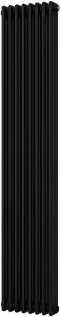 UK Radiators Alpha 3 Column Vertical Radiator in Black, H: 180 cm, W: 37.6 cm