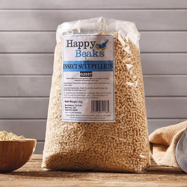 Happy Beaks High Energy Insect Suet Pellets, Brown and Yellow, 12.75kg