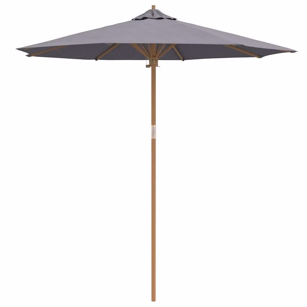 Berkfield Home Modern Dark Grey Garden Parasol with Bamboo Frame, W: 240 cm, D: 261 cm – 3