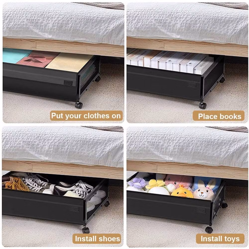 Havendro 2X Large Underbed Storage Box with Lid and Wheels in Black – 4