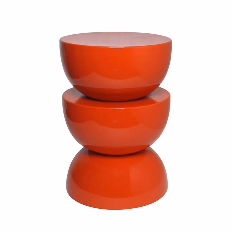 sweeek Metal Coffee Table, Side Table or Bedside Table with Glossy Finish in Coral