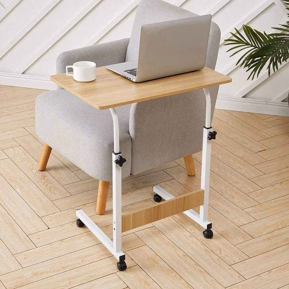 KORVIXA Height Adjustable Overbed Side Table and Laptop Desk in Beige – 2