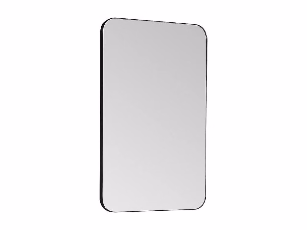 Vente-unique Modern Rectangular Bathroom Mirror with Black Metal Surround, W: 50 cm, H: 80 cm – 2