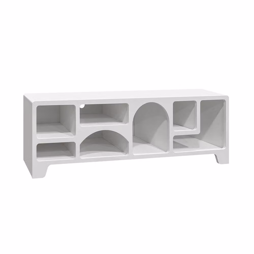 Sweek White Wood Effect Modern TV Stand W/D/H: 160 x 40 x 50 cm – 2