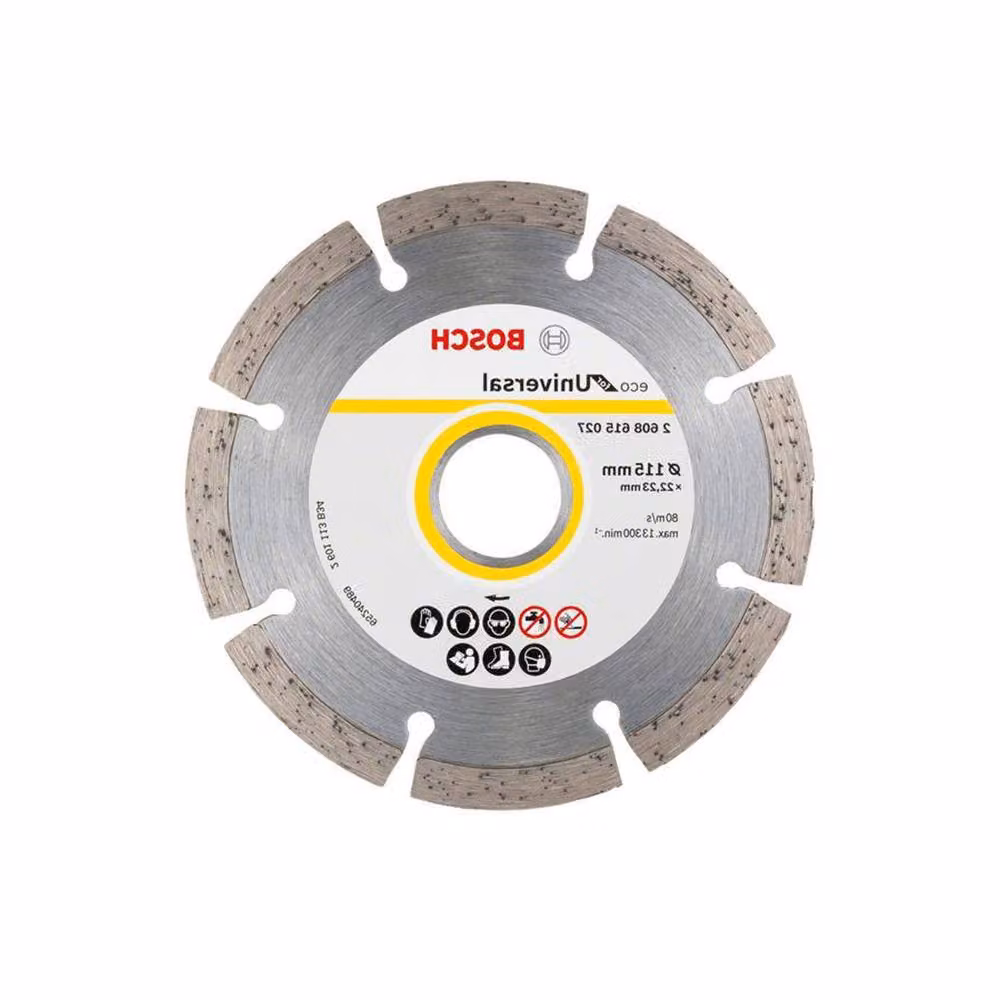 Bosch Universal Segmented Diamond Cutting Disc for Concrete and Tile, Silver, Diameter: 115 mm, Bore: 22.23 mm – 2