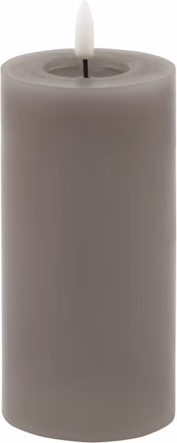 KDMK Grey Melt Effect LED Wax Pillar Candle with Flicker Effect, H: 15.24 cm, W: 7.62 cm, D: 7.62 cm