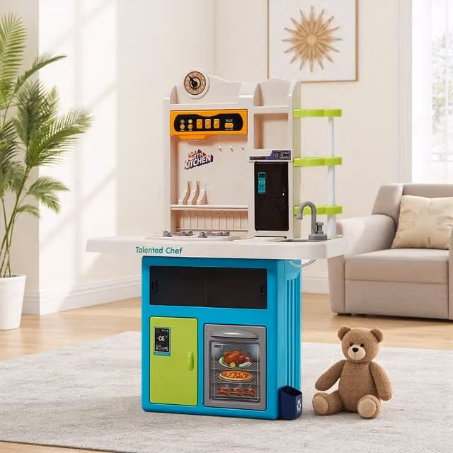 Kidkid Role Play Kitchen Toy with Water Spray and Sound Effects, Multi-colour