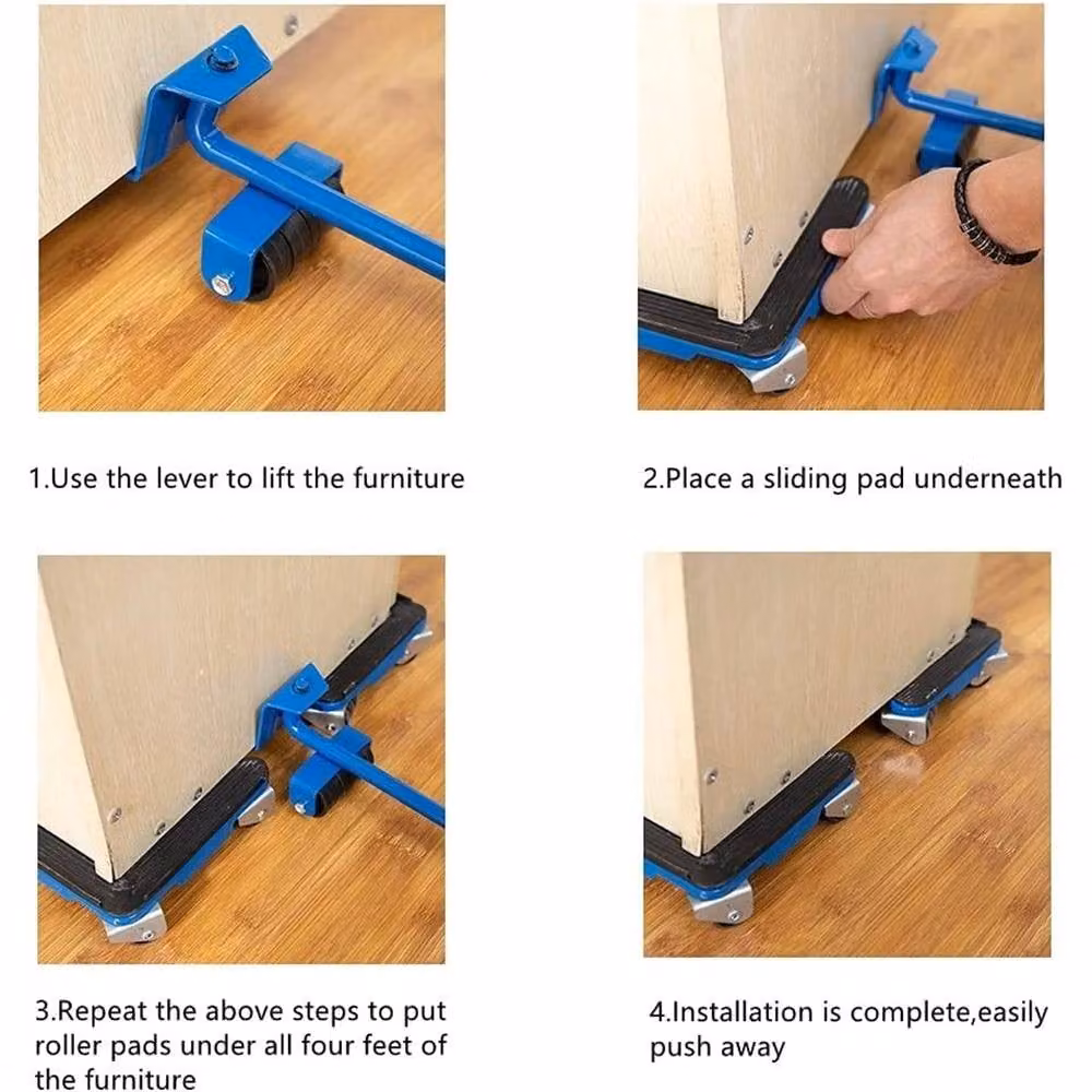 Nordara Heavy Duty Furniture Lifter Mover Tool Set in Blue, W: 52 cm, H: 1000 cm – 4