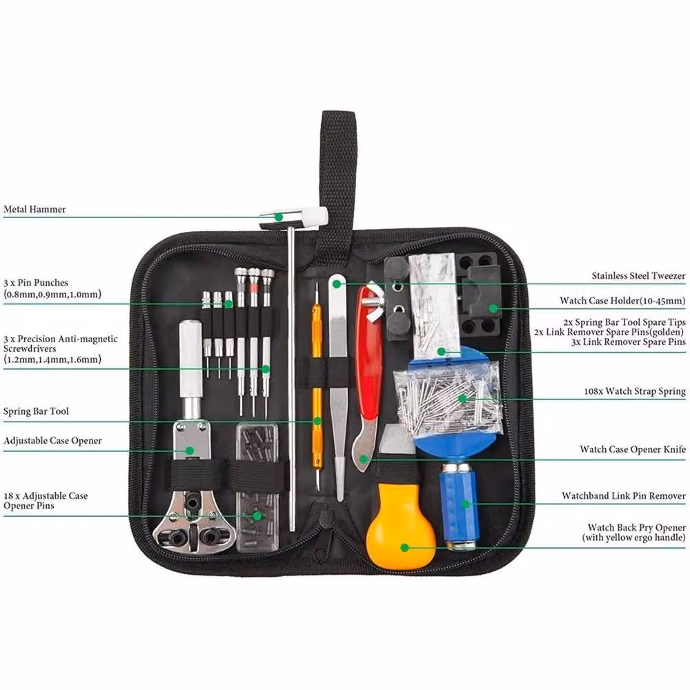 SPETLEK 147-Piece Watch Repair Tool Kit in Black, W/D/H: 52.0 x 520.0 x 10000.0 mm – 3