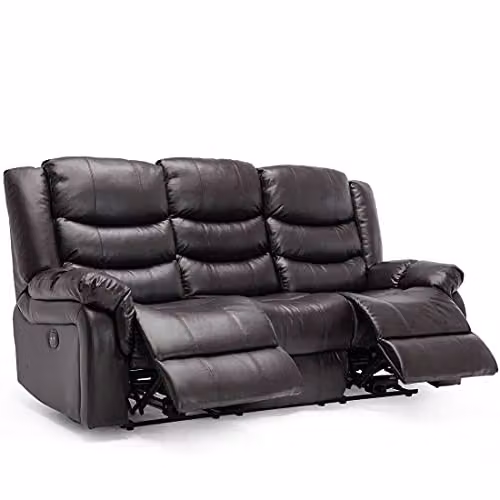 More4Homes Seattle High Back Electric Bonded Leather Recliner 3+2+1 Sofa Set Suite, Brown – 2