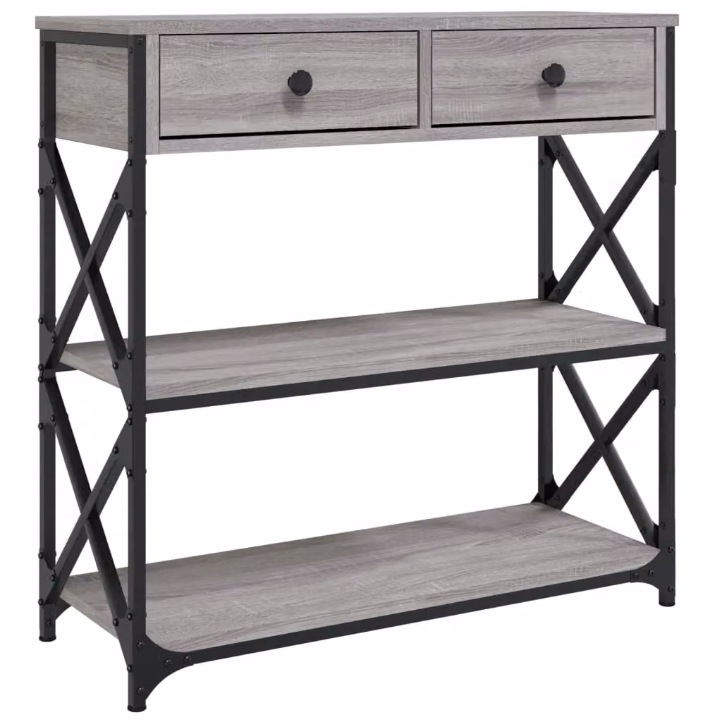 Berkfield Home Console Table in Grey Sonoma, W/D/H: 75 x 28 x 75 cm – 2