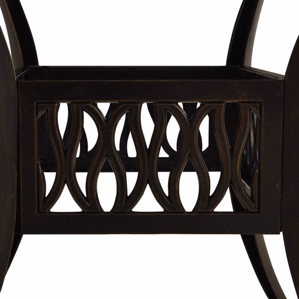 Berkfield Home Garden Table in Bronze Brown Cast Aluminium, W/D/H: 90 x 90 x 73 cm – 3
