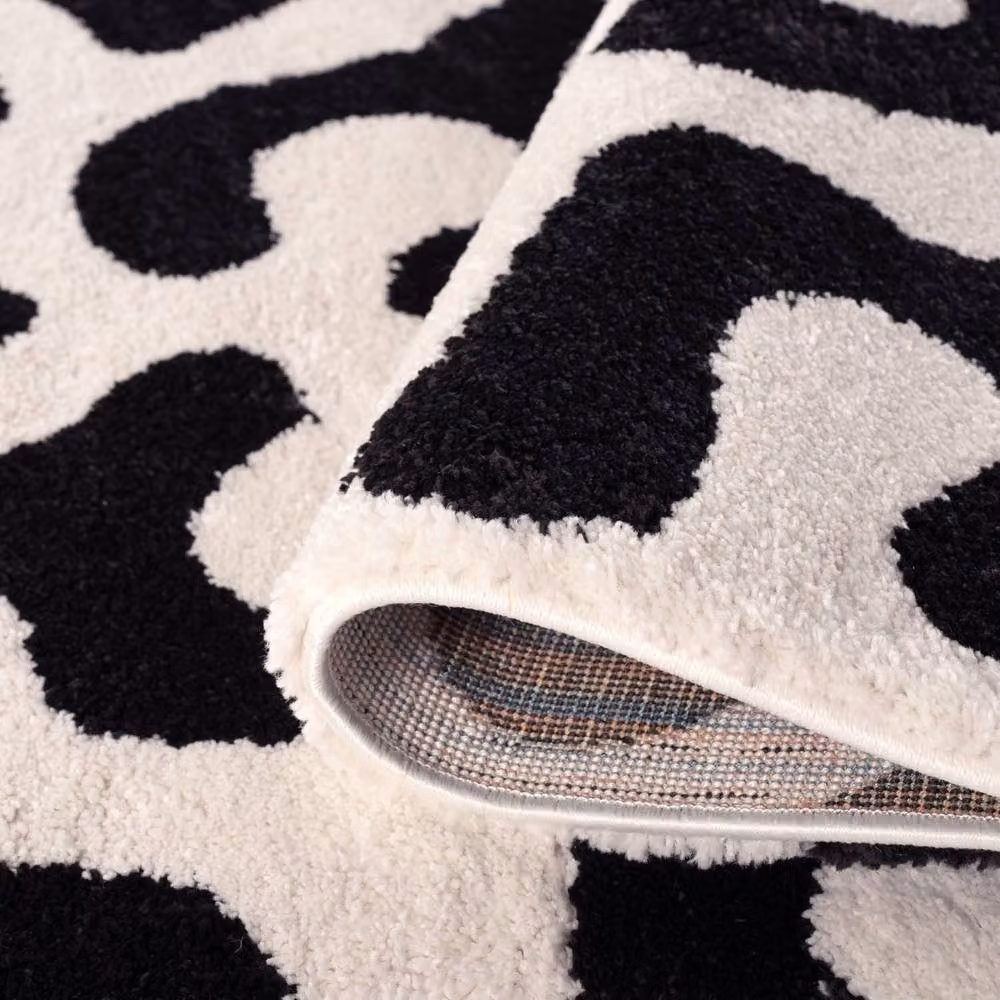THE RUGS Joli Abstract Pattern Soft and Dense Pile Rug in Black, W/D/H: 160 x 230 cm – 5