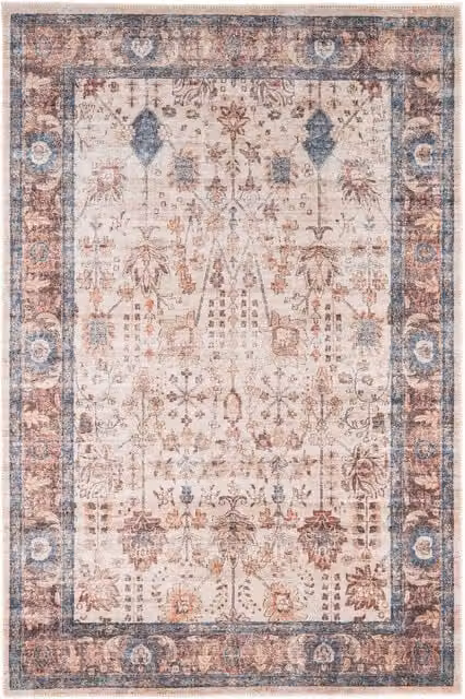 The Rug House Vintage Oriental Tapestry Area Rug in Beige and Multicolour, W: 240 cm, D: 60 cm