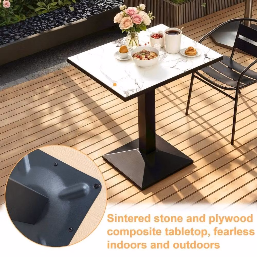 PAWNORA Modern Square Ceramic Kitchen Dining Table in White – 2