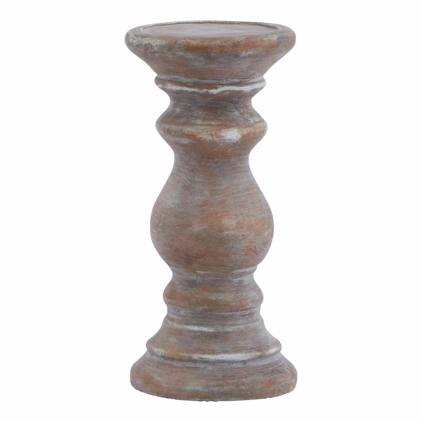 Hill Interiors Siena Ceramic Column Candle Holder in Brown – 2