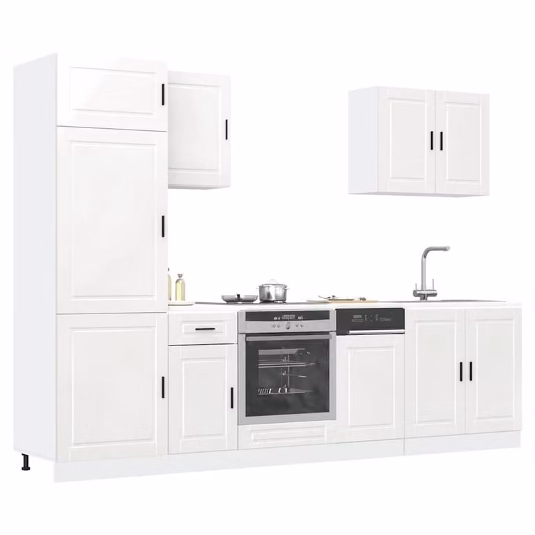 Berkfield Home Kalmar 7 Piece High Gloss White Kitchen Cabinet Set