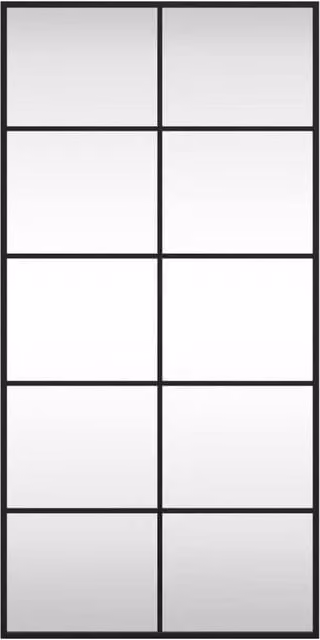 Berkfield Home Rectangular Wall Mirror in Black Metal and Glass, W: 50 cm, H: 100 cm – 1