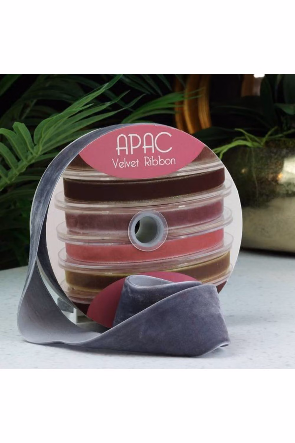 KDMD Grey Velvet Ribbon in Silver, 50mm x 20m – 2