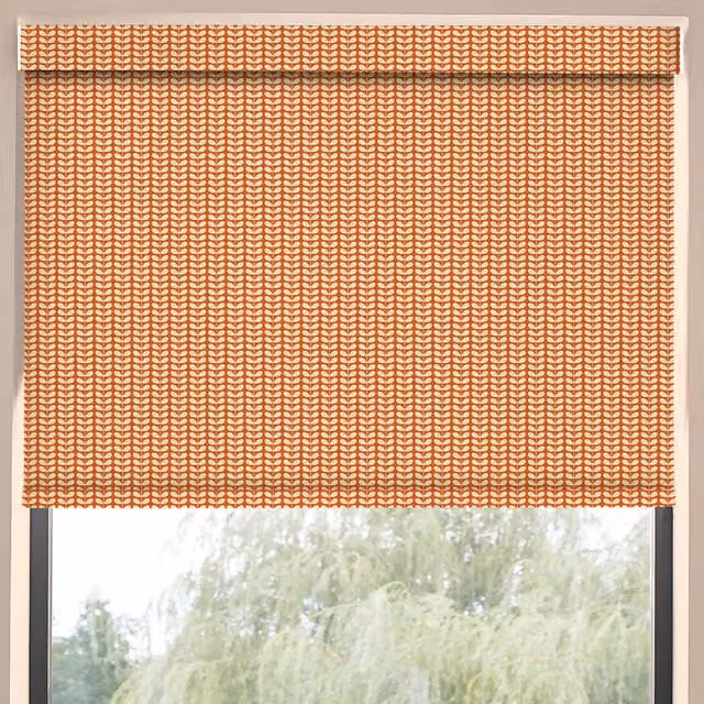 Orla Kiely Tiny Stem Translucent Made to Measure Roller Blind in Tomato Orange