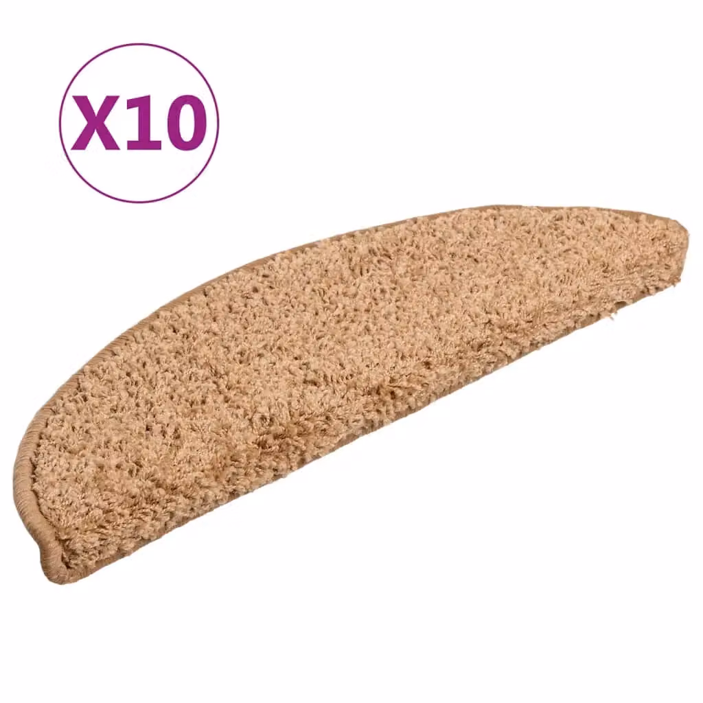 Berkfield Home Self-Adhesive Stair Mats, 10 Pack, Beige, W: 56 cm, D: 30 cm, H: 3 cm – 2
