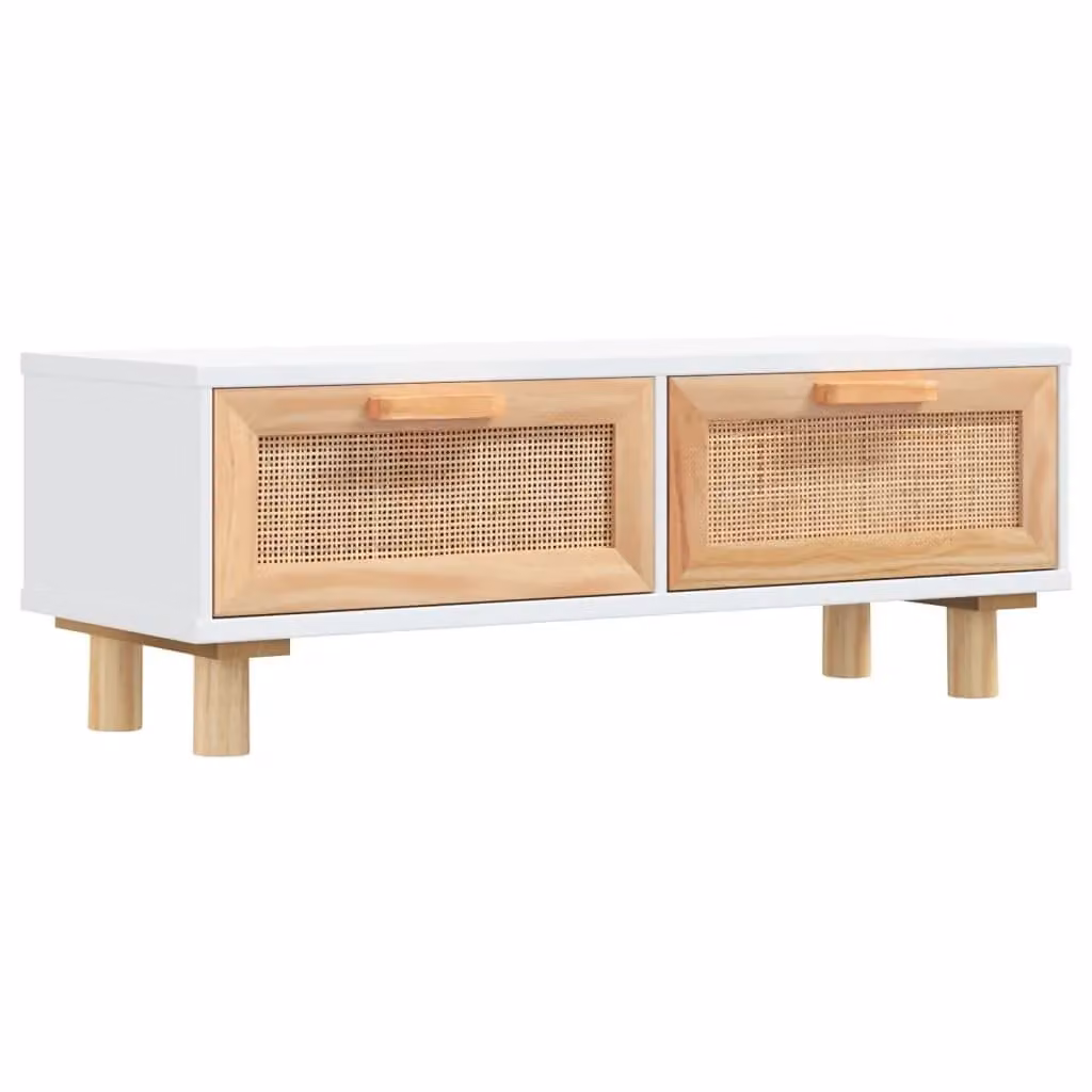 Berkfield Home White Rectangular Coffee Table in Engineered Wood and Solid Pine, W: 80 cm, D: 40 cm, H: 30 cm – 2