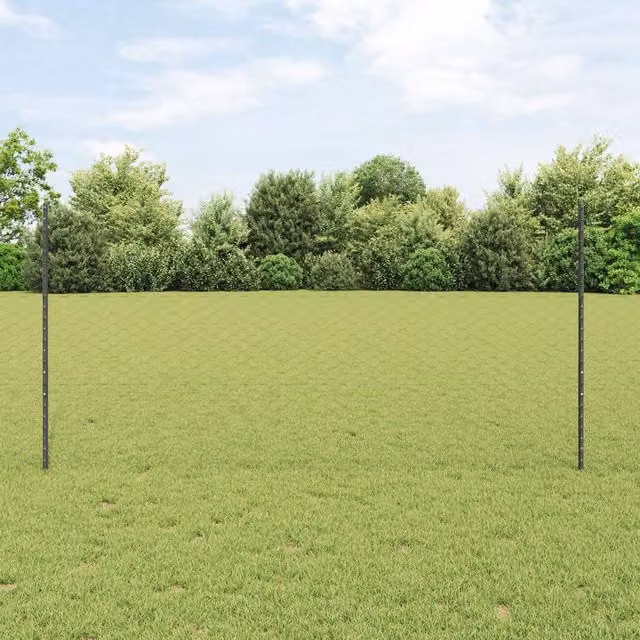 Berkfield Home Grey Steel U-Channel Mesh Fence Posts, 10 Pack, Height: 120 cm – 1