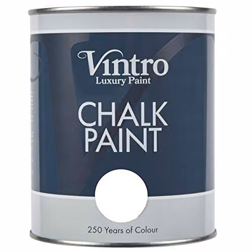 Vintro White Chalk Furniture Paint in Crystal with Ultra Matt Finish, 1 Litre – 2