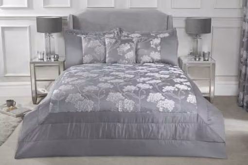 New Edge Blinds English Garden Bedspread in Grey, Double Size